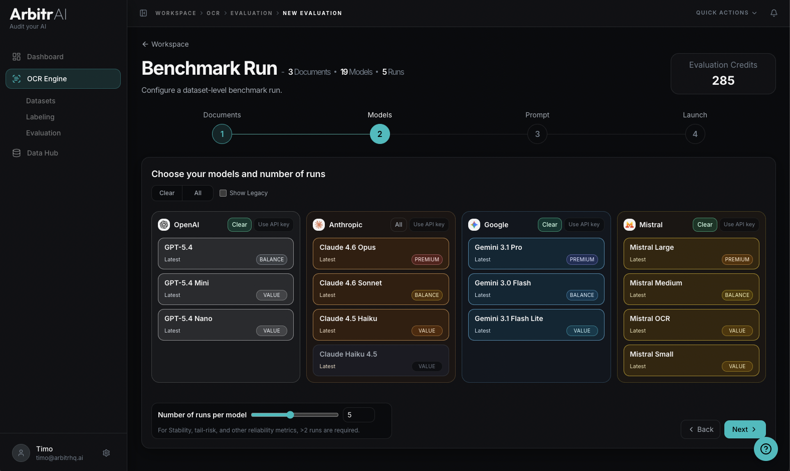 Step 2 — Model selection